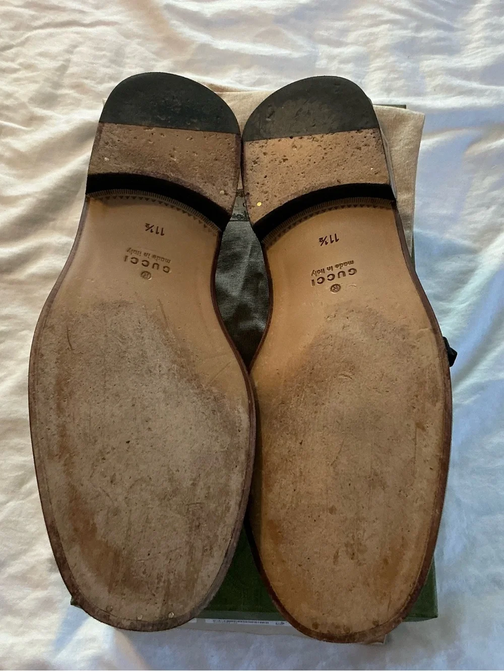 Gucci Brown Leather Horsebit Embossed Slip-On Loafers